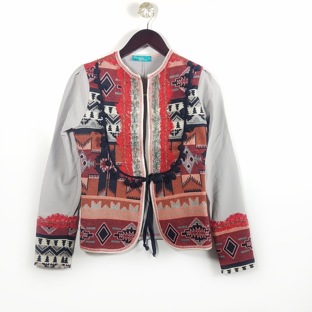 Women's Blazer Venezia Multicolor Embroidered Blazer  Size 38
